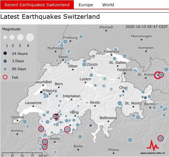La terre a tremblé cette nuit en Valais